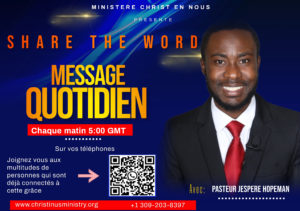 MESSAGE DU JOUR 9 JANVIER 2023 – Pasteur Jespere Hopeman